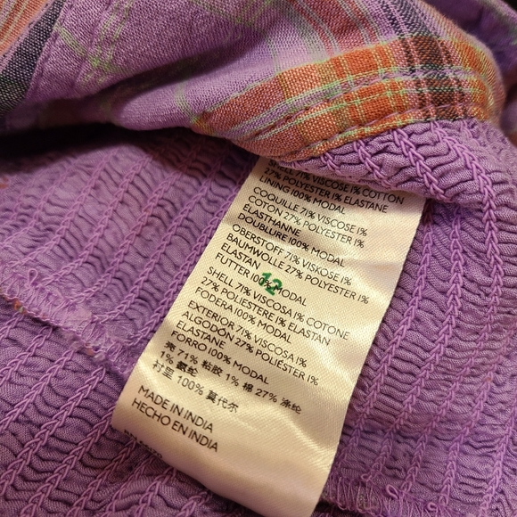 FREE PEOPLE Purple Plaid Cherry Bomb Bustier Top - Picture 3 of 4